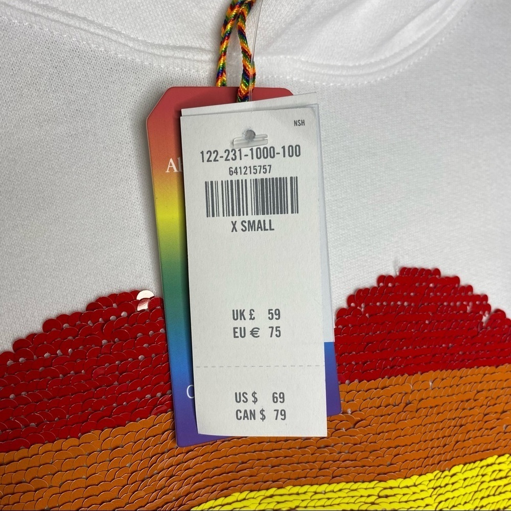 Abercrombie & Fitch pride heart sequin hoodie unisex size XS - Picture 9 of 9